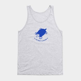 Small chonky mole with round body. Minimal stylized design in blue ink Tank Top